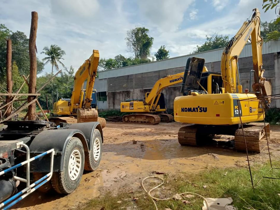 รถแม็คโครให้เช่าชุมพร รถแบคโฮรับจ้างชุมพร รถขุดเล็กชุมพร Excavators for rent Chumphon