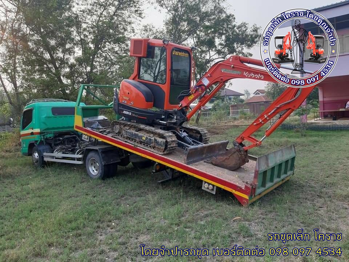 รถขุดเล็ก โคราช รถแม็คโครให้เช่า รถแมคโครรับจ้าง Jumpa backhoe korat 