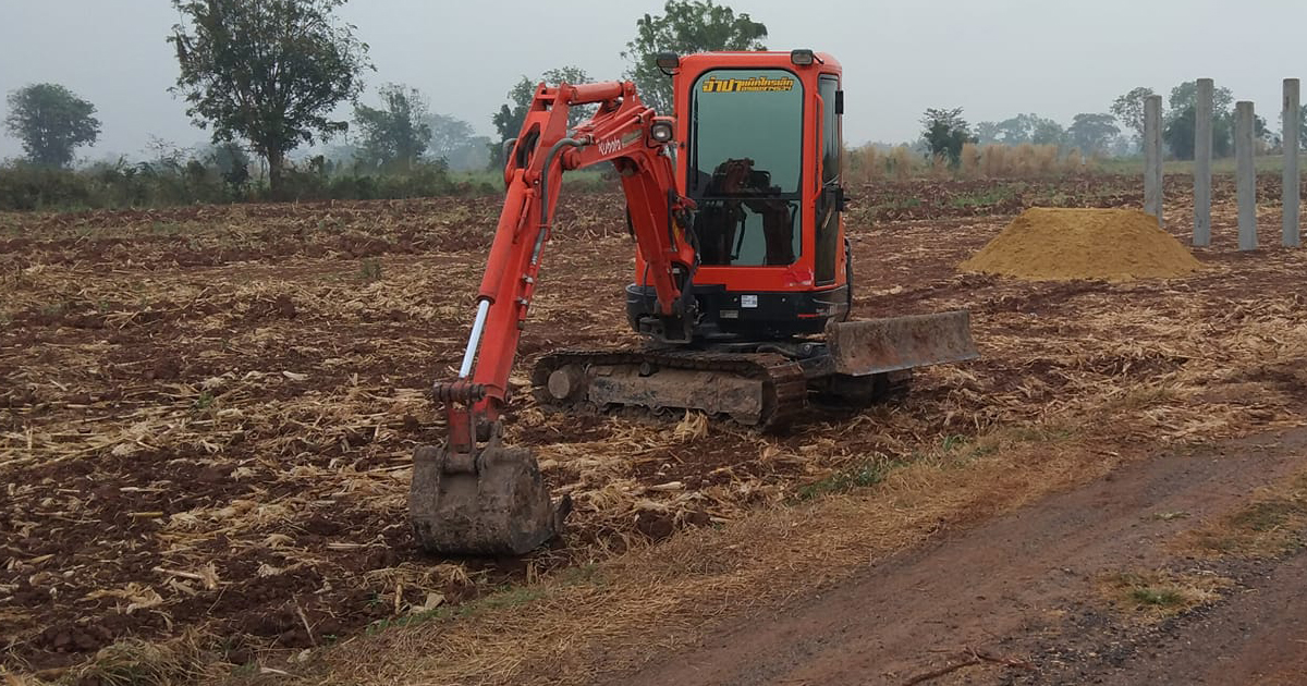 รถแม็คโครให้เช่าเลย รถแบคโฮรับจ้างเลย รถขุดเล็กเลย Excavators for rent Loei